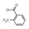 Black and white molecular structure of 2-(Trifluoromethyl)benzoyl chloride (CAS # 312-94-7) from Frontier Specialty Chemicals.