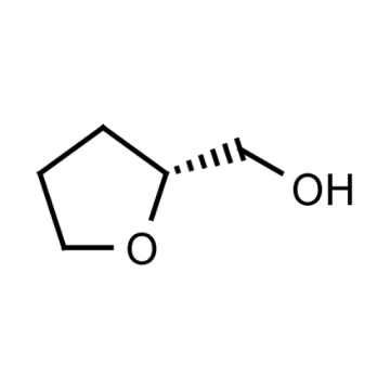 [(2R)-oxolan-2-yl]methanol also known as tetrahydrofurfuryl alcohol (THFA) black and white stick molecular structure.