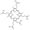 Black and white molecular structure of Pentacarboxylporphyrin I from Frontier Specialty Chemicals.