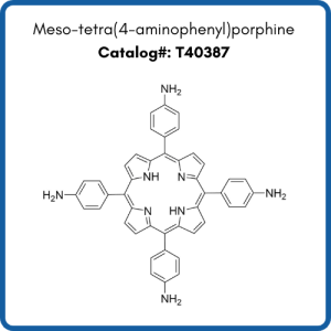 Black and white structure of meso-Tetra (4-aminophenyl) Porphine with CAS# 22112-84-1