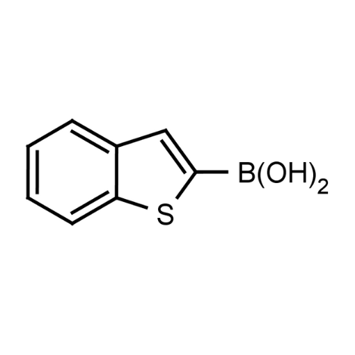 Black and white molecular structure for Benzothiophene-2-boronic acid with CAS # 98437-23-1 from Frontier Specialty Chemicals.