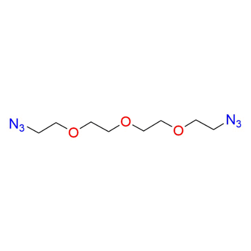 Molecular structure for PEG 1-Azido-2-(2-(2-(2-azido ethoxy)ethoxy)ethoxy)ethane (CAS 101187-39-7) from Frontier Specialty Chemicals.