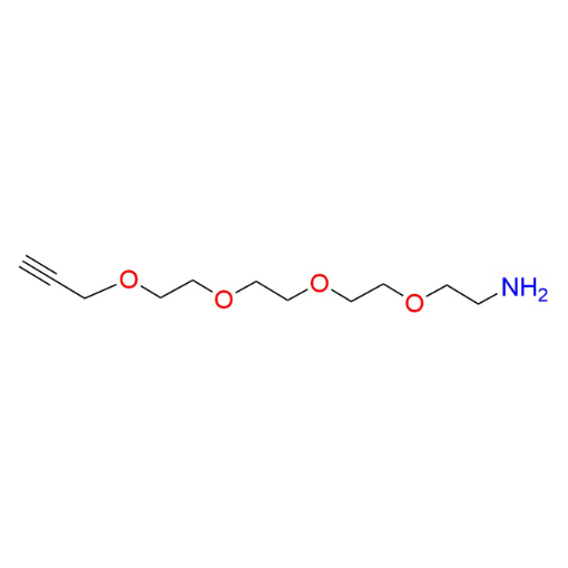 Molecular structure for PEG 3,6,9,12-Tetraoxapentadec-14-yn-1-amine (CAS1013921-36-2), from Frontier Specialty Chemicals.