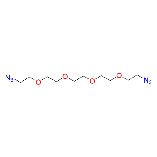 Molecular structure for PEG 1,14-Diazido-3,6,9,12-tetraoxatetradecane, also known as Diazido-PEG4 (CAS 182760-73-2), from Frontier Specialty Chemicals.