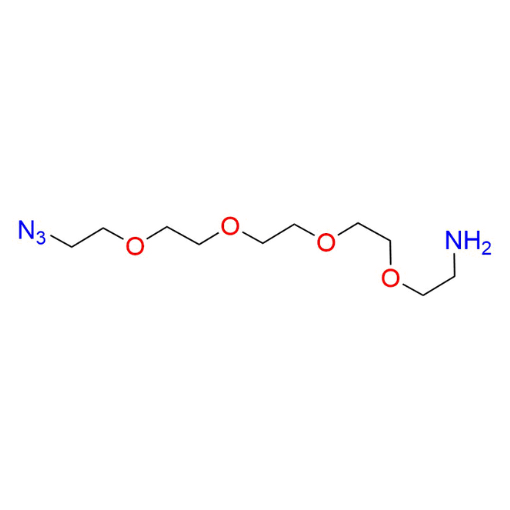 Molecular structure for PEG 14-Azido-3,6,9,12-tetraoxatetradecan-1-amine, also known as Azido-PEG4-amine (CAS 951671-92-4), from Frontier Specialty Chemicals.