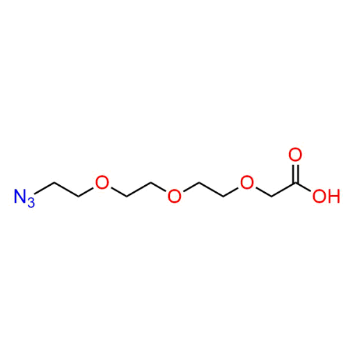 Molecular structure for PEG 11-Azido-3,6,9-trioxaundecanoic acid (CAS 172531-37-2) from Frontier Specialty Chemicals.