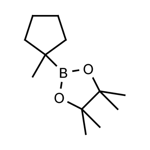 Molecular structure for (1-Methylcyclopentyl)boronic acid pinacol ester (CAS 2485795-60-4), from Frontier Specialty Chemicals.