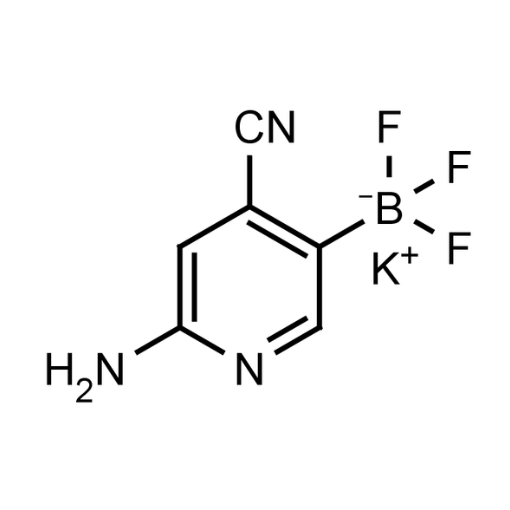 Molecular structure for potassium (6-amino-4-cyanopyridin-3-yl)trifluoroborate (CAS None), from Frontier Specialty Chemicals.