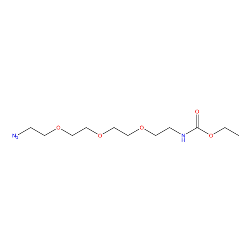 Molecular structure for PEG Ethyl (2-(2-(2-(2-azidoethoxy)ethoxy)ethoxy)ethyl)carbamate, also known as Azido-PEG4 ethyl carbamate (CAS not found), from Frontier Specialty Chemicals.