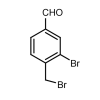 Molecular structure for 3-Bromo-4-(bromomethyl)benzaldehyde (CAS 1189765-90-9), from Frontier Specialty Chemicals.