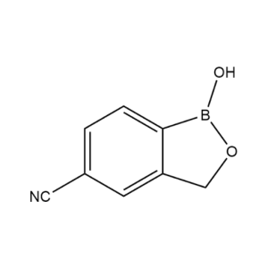 Molecular structure for 1-Hydroxy-1,3-dihydro-2,1-benzoxaborole-5-carbonitrile (CAS 905710-80-7), from Frontier Specialty Chemicals.