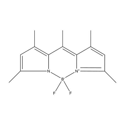 Molecular structure for Pyrromethene 546 BODIPY (CAS 121207-31-6), from Frontier Specialty Chemicals.