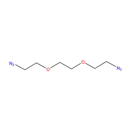 Molecular structure for 1,2-Bis(2-azidoethoxy)ethane (CAS 59559-06-7), also known as AZIDO-PEG2-AZIDE, from Frontier Specialty Chemicals.