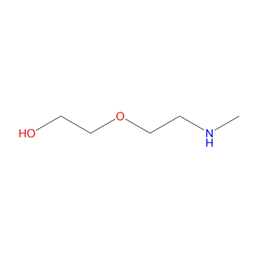 Molecular structure for 2-(2-Methylamino-ethoxy)ethanol (CAS 85475-01-0), also known as Methylamino-PEG1-alcohol, from Frontier Specialty Chemicals.