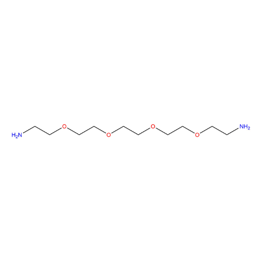 Molecular structure for 1,14-Diamino-3,6,9,12-tetraoxatetradecane (CAS 68960-97-4), also known as PEG4 diamine, from Frontier Specialty Chemicals.