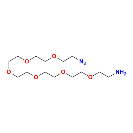 Molecular structure for PEG 20-Azido-3,6,9,12,15,18-hexaoxaeicosan-1-amine (CAS 957486-82-7), also known as Azido-PEG6-amine, from Frontier Specialty Chemicals.