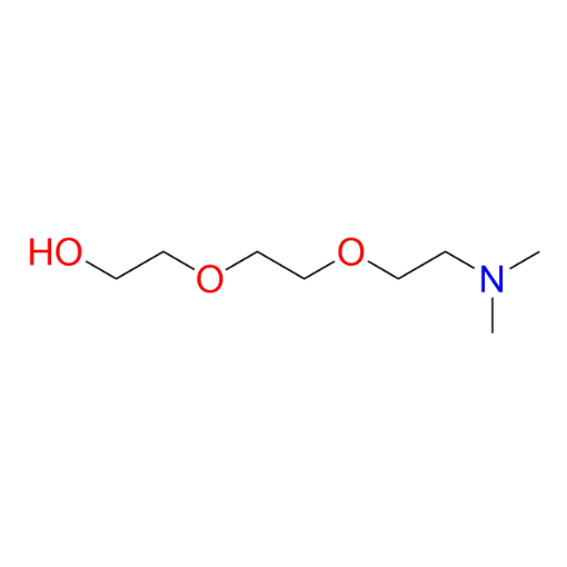 Molecular structure for PEG 2-[2-(2-Dimethylamino-ethoxy)ethoxy]ethanol (CAS 2741-30-2), also known as Dimethylamino-PEG2-alcohol, from Frontier Specialty Chemicals.