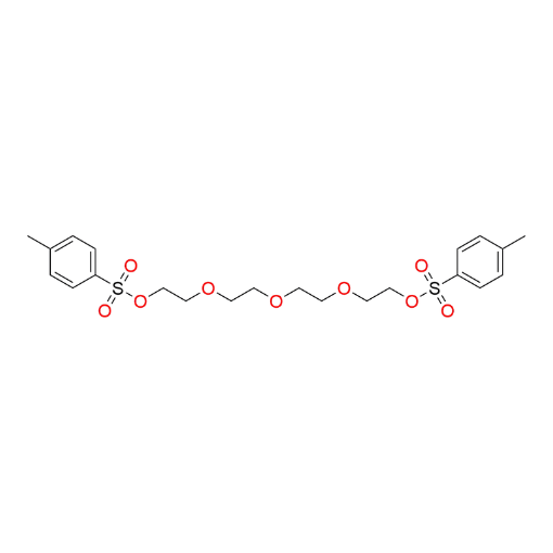 Molecular structure for PEG Ethanol, 2,2'-[oxybis(2,1-ethanediyloxy)]bis-, 1,1'-bis(4-methylbenzenesulfonate) (CAS 37860-51-8), also known as Tetraethylene glycol ditosylate, from Frontier Specialty Chemicals.