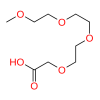 Molecular structure for PEG 2,5,8,11-Tetraoxatridecan-13-oic acid (CAS 16024-60-5), also known as mPEG3-CH2COOH , from Frontier Specialty Chemicals.