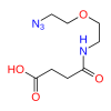 Molecular structure for PEG 4-((2-(2-Azidoethoxy)ethyl)amino)-4-oxobutanoic acid (CAS None), also known as Azido-PEG1-Suc-OH, from Frontier Specialty Chemicals.