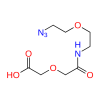 Molecular structure for PEG 11-Azido-5-oxo-3,9-dioxa-6-azaundecan-1-oic acid (CAS None), also known as Azidoethoxyethyl diglycolamic acid, from Frontier Specialty Chemicals.