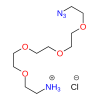Molecular structure for PEG 14-azido-3,6,9,12-tetraoxatetradecan-1-amine hydrochloride (CAS 3025839-69-1), also known as Azido-PEG4-amine hydrochloride, from Frontier Specialty Chemicals.