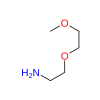 Molecular structure for PEG 2-(2-Methoxyethoxy)ethanamine (CAS 31576-51-9), also known as Me-PEG2-Amine, from Frontier Specialty Chemicals.