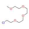 Molecular structure for PEG 13-Chloro-2,5,8,11-tetraoxatridecane (98%) (CAS 57722-04-0), also known as Me-PEG3-CH2CH2Cl, from Frontier Specialty Chemicals.