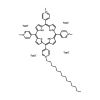 Molecular structure for 5-(4-N-tetradecylpyridyl) 10,15,20-tris (4-N-methylpyridyl)-21H, 23H-porphine tetratosylate (CAS Not applicable), also known as C14-TMPyP, from Frontier Specialty Chemicals.